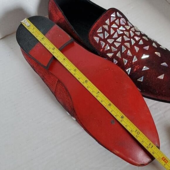 Moretti Black Label  Shoes Red Embellished Loafers Slip On Christo Men\'s Size 10 main image 14